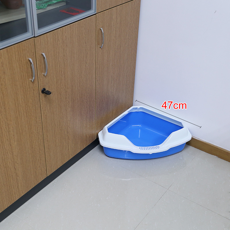 고양이 쓰레기 상자 고양이 화장실 도매 큰 반 스플래시 반 밀폐형 삼각형 고양이 쓰레기 상자 고양이 쓰레기 상자 애완 동물 용품