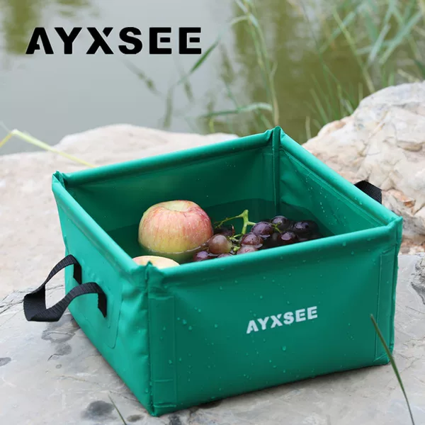 AYXSEE folding basin square basin foot basin travel waterproof camp military training fishing car wash portable