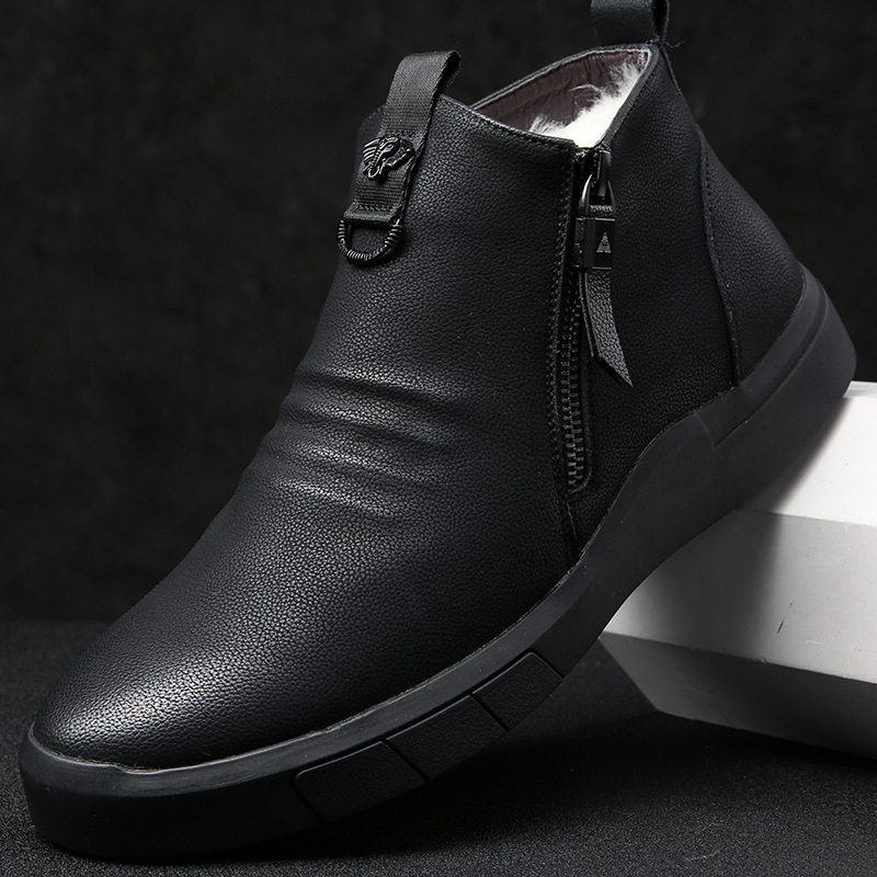 Lana de cuero negro mate