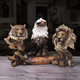 Home Creative Imitation Wooden Root Animal Head Eagle Head Ornaments Vintage Office Opening Housewarming Gifts Ornaments