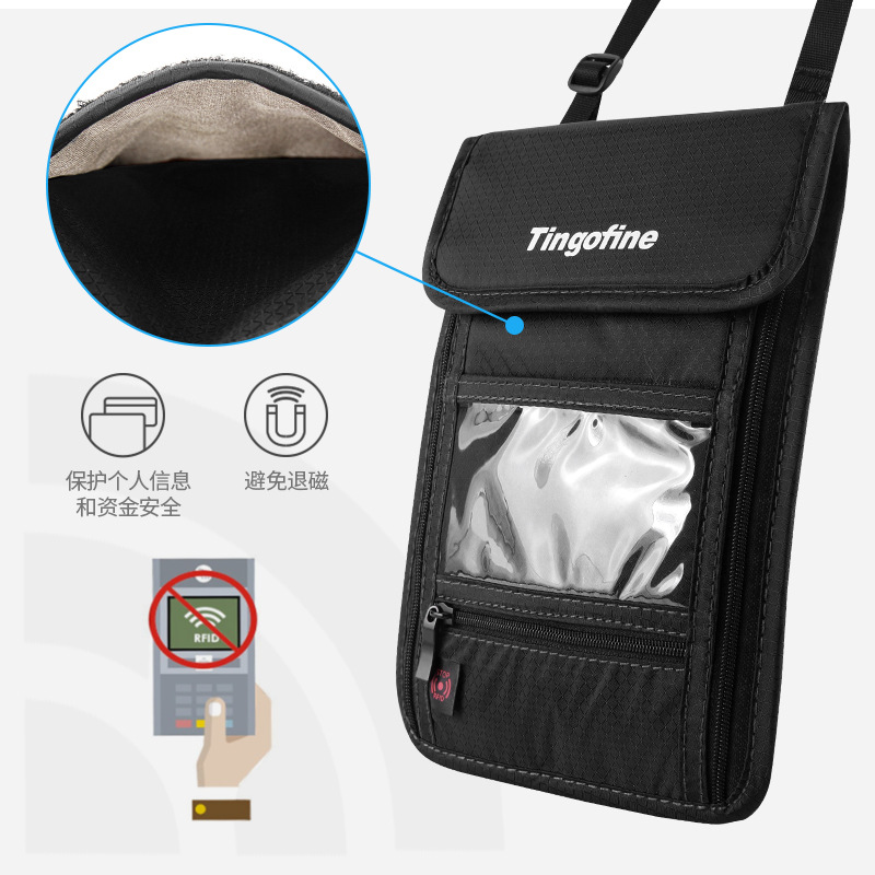 Amazon viaje almacenamiento crossbody pasaporte bolsa multi-funcional RFID antirrobo Halter ID bolsa pasaporte titular de la tarjeta