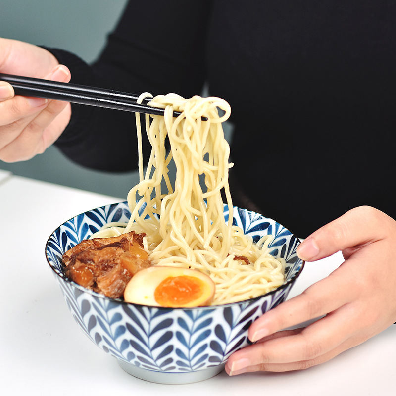 波佐见拉面碗日本进口陶瓷餐具日式料理店用中拉面碗盖饭碗88656