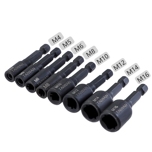 Machine tap socket chuck wrench 1/4 hexagonal handle inner thread tapping socket alloy steel wind batch socket
