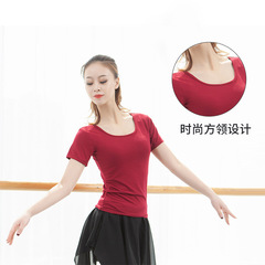 Latin Dance Costume Women Adult New Style Figure Dance Suit Short Sleeve Dance Practice Top Modal Dancing Top