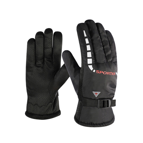New winter men's warm gloves for outdoor skiing, motorcycles, electric bikes, cycling gloves, velvet and thickening