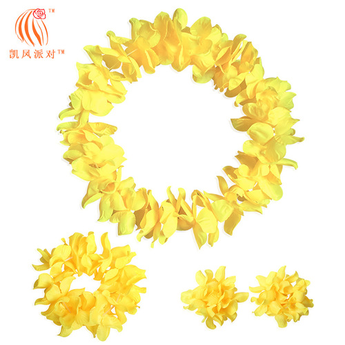 Kai Feng Party Hawaii upgraded large lei headband bracelet combination festival stage hula dance accessories