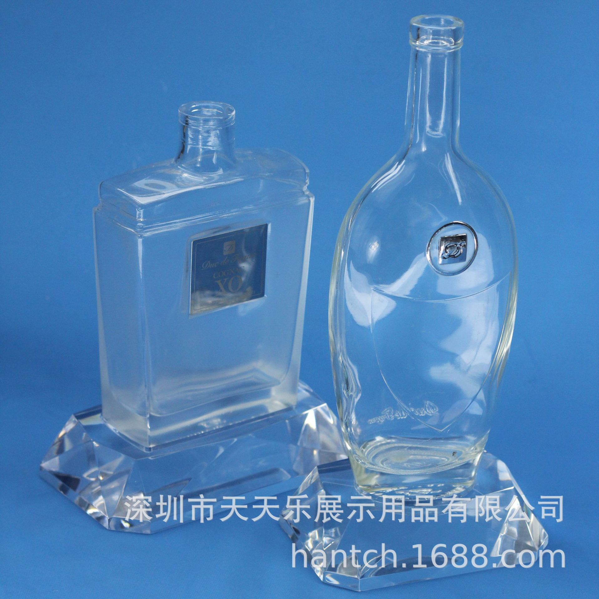 高透明酒展示架酒吧存酒架CNC雕刻酒展示架彩色发光高档酒架底座