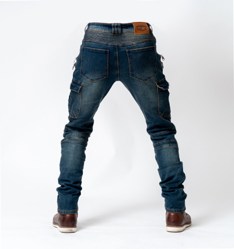 Wholesale supply of motorcycle riding jeans with zipper, men's Harley riding pants