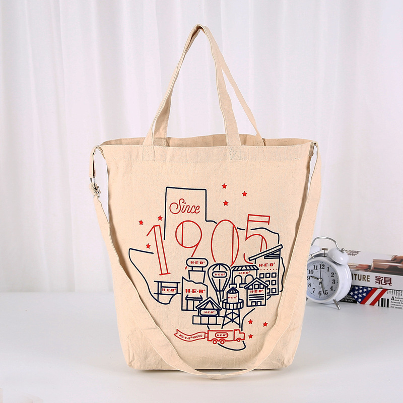 Canvas Bag Handheld Cotton Bag Student Shoulder Canvas Bag Custom Logo Shopping Bag Printed Color