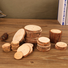 Natural pine wood slice micro photography props graffiti painting decoration ornament wood block growth ring handicraft coaster