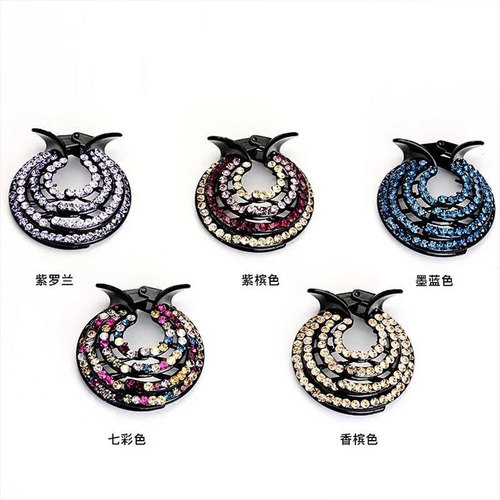 Korean version of half-ball hair accessories, personalized hairpin, adult rhinestone top clip, lady's headdress, simple ponytail