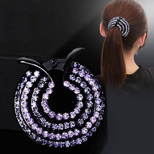 Korean version of half-ball hair accessories, personalized hairpin, adult rhinestone top clip, lady's headdress, simple ponytail