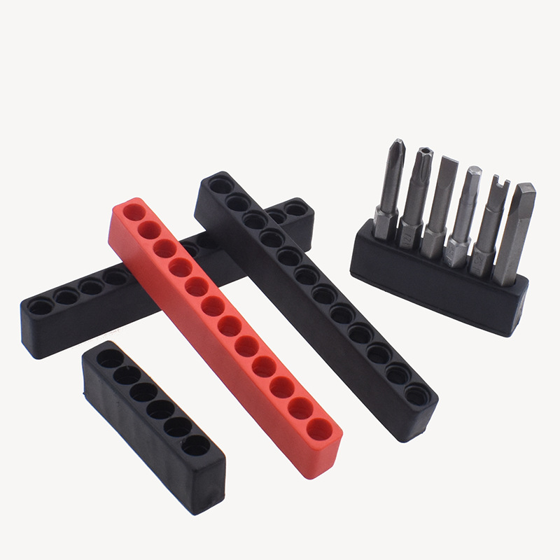 Destornillador de aire tira de almacenamiento tira de goma suave asiento suave 6,35 M destornillador de aire caja de almacenamiento hexagonal 6 agujeros 10 agujeros 12 agujeros base de almacenamiento