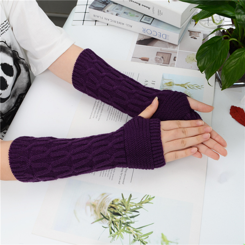 Yifan otoño e invierno al aire libre Oficina cálida mecanografía estilo coreano color sólido japonés X patrón manga media manga de punto manga del brazo