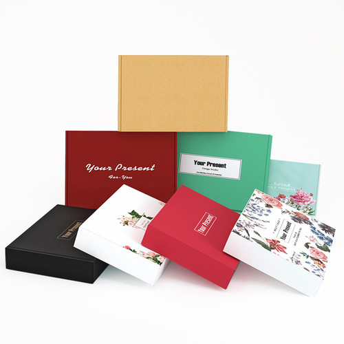 Colorful airplane box black paper box extra hard small rectangular cardboard box for clothing express packaging box corrugated