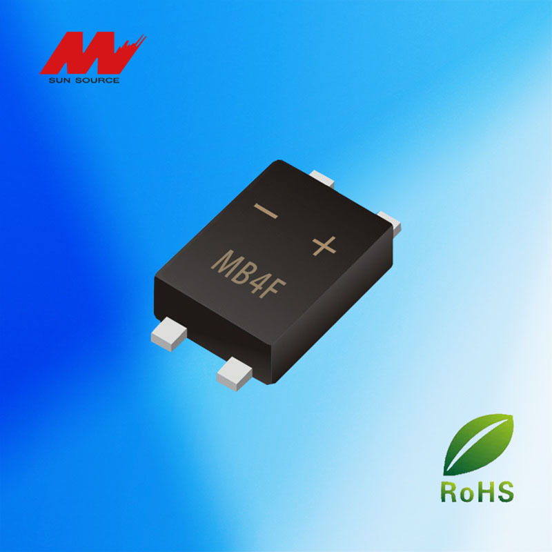 贴片整流桥 MB10F 0.5A  1000V MBF薄型桥堆 SOP-4桥式整流器