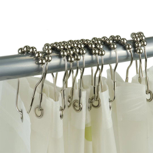 Bathroom accessories five-bead gourd hook, metal anti-rust material, set of 12, shower curtain hook