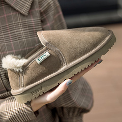EBV レザースノーブーツ レディース ショートブーツ パンシューズ スノーコットンシューズ 2025年新作 スリッポン 厚底