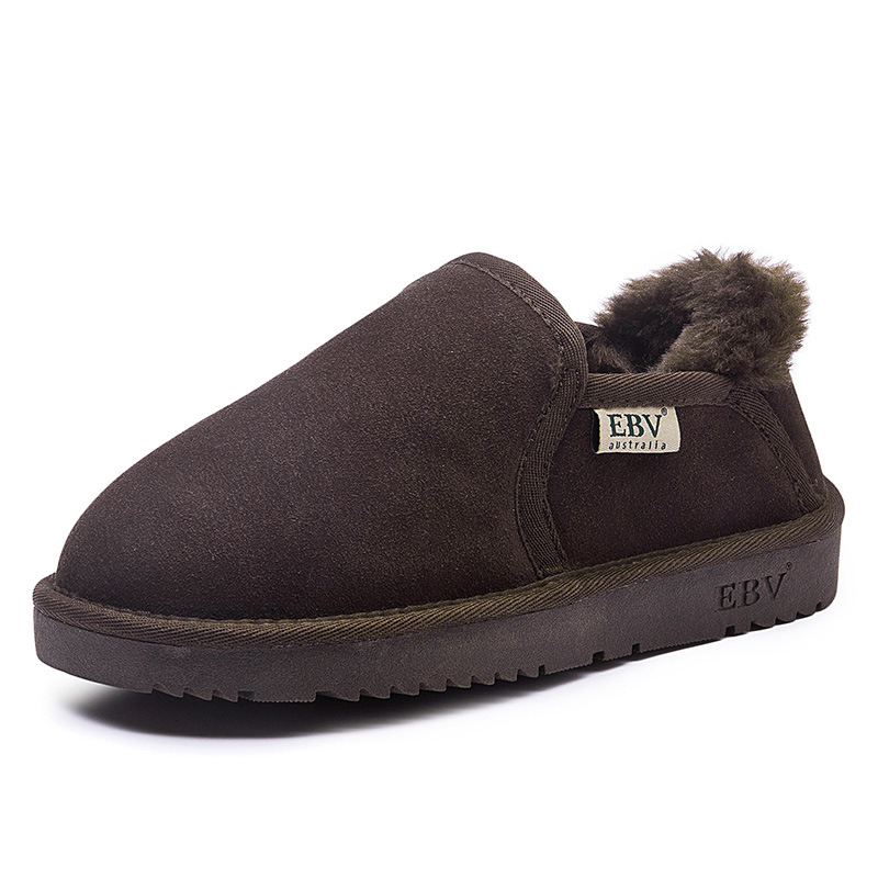 EBV レザースノーブーツ レディース ショートブーツ パンシューズ スノーコットンシューズ 2025年新作 スリッポン 厚底