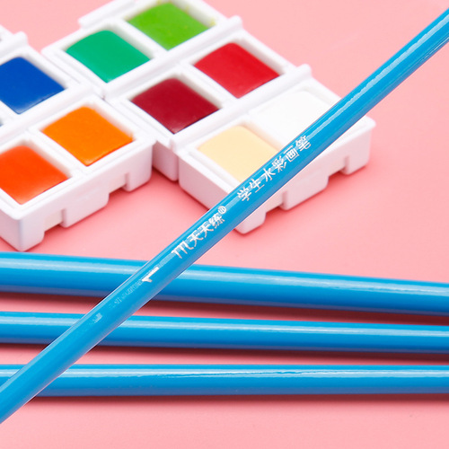 Watercolor nylon brushes 6 pack round head flat head pointed gouache acrylic painting art student brush set
