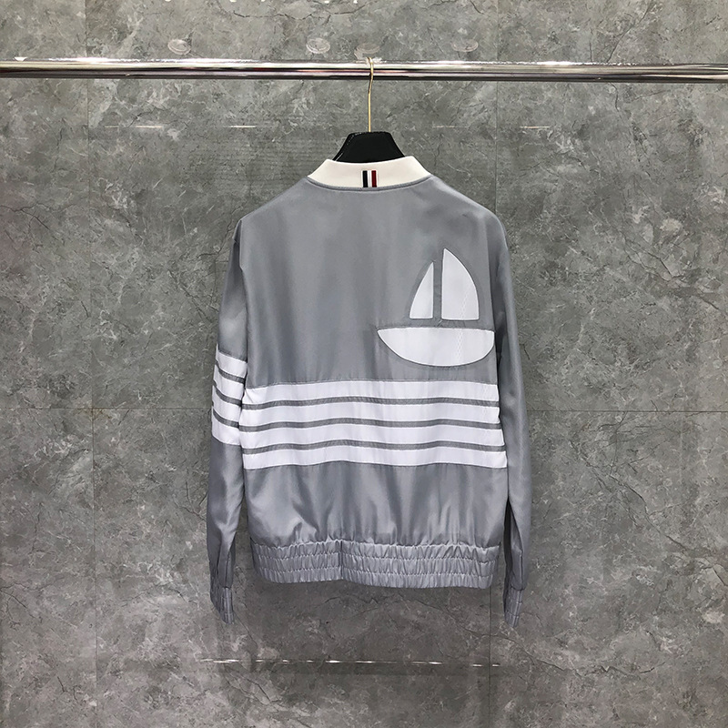 Dongguan brand factory direct sales TB jacket coat fashion brand Outdoor men and women couple sailing jacket Gray