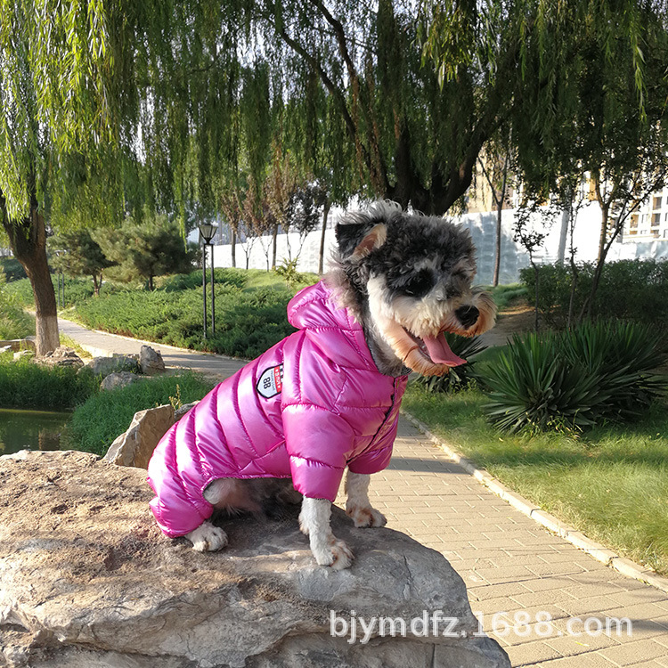 Otoño e invierno mascota abajo ropa acolchada de algodón perro ropa de invierno de cuatro patas abajo ropa acolchada de algodón ropa de perro