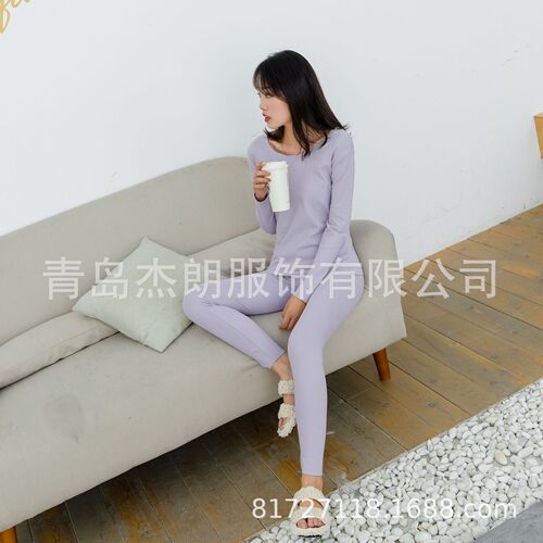 Seamless German velvet thermal underwear plus velvet thickening women's thermal suit plus fat and heating large size autumn clothes and autumn trousers