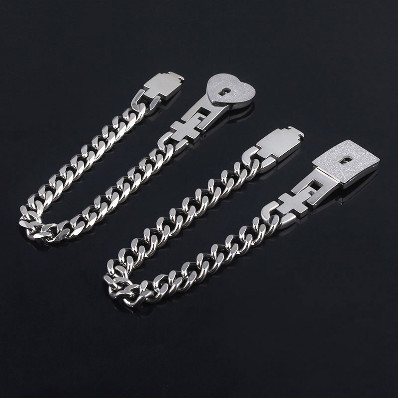 Día de San Valentín hombres y mujeres entrelazados melocotón corazón concéntrico pulsera un par de regalo cerradura llave pareja pulsera Amazon