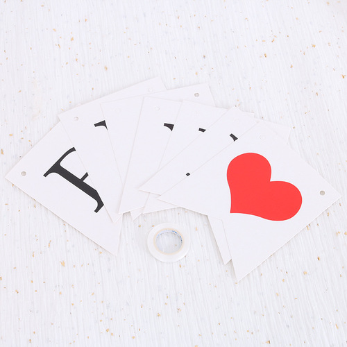Romantic confession and proposal arrangement, fishtail flags, wedding party, birthday, wedding room decoration, love trunk bunting