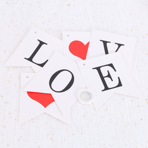 Romantic confession and proposal arrangement, fishtail flags, wedding party, birthday, wedding room decoration, love trunk bunting