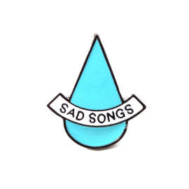 日系原宿风水滴新款设计徽章 sad songs蓝色眼泪胸针包包外套配饰