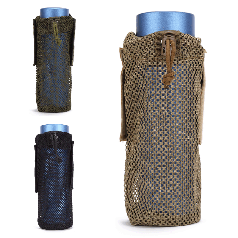 Outdoor Travel Multifunctional Mesh Water Bottle Bottle Cover Molle Accessory Bag Waist Hanging Tactical Water Bottle Bag