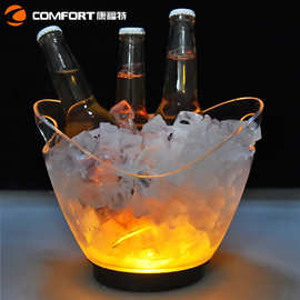 工厂直销PS亚克力透明发光冰桶2升led七彩香槟啤酒桶可印刷logo