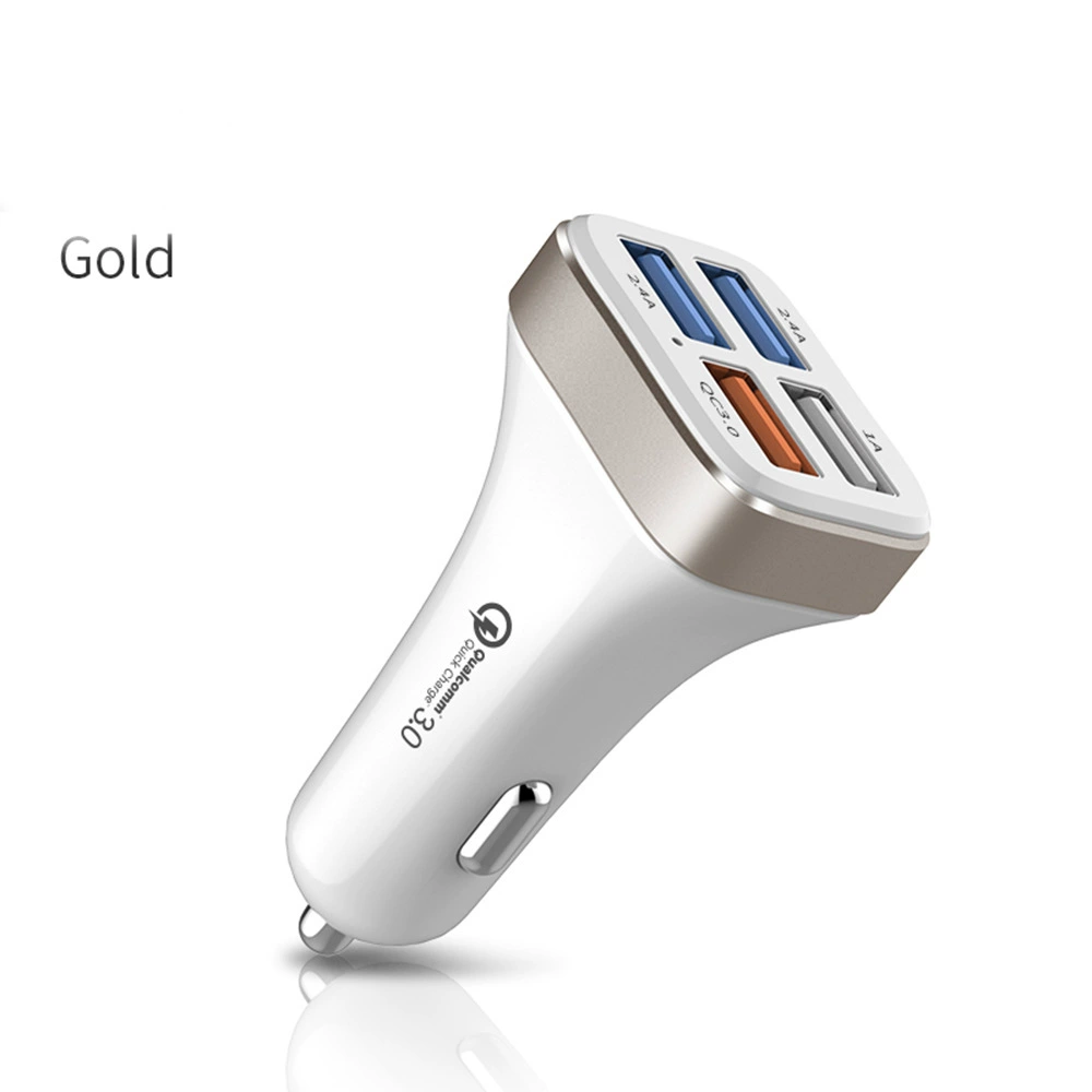 Автомобильное зарядное устройство один-четыре автомобильное четырехпортовое автомобильное зарядное устройство для мобильного телефона автомобильное зарядное устройство из алюминиевого сплава автомобильное зарядное устройство