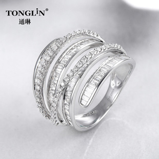 Cross-Border Hot Style Creative Personality Rose Gold Irregular 1.5Ct Ring Women 18K Gold Jewelry 14K Gold Ring