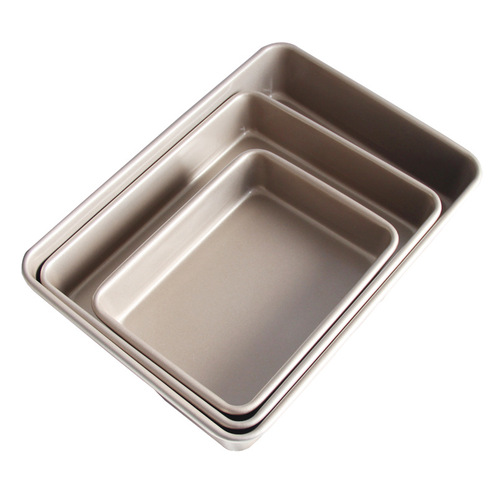 Carbon steel rectangular baking pan non-stick golden deep baking pan cake mold biscuit bread baking pan manufacturer