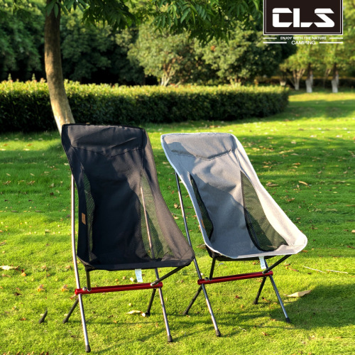 Cross-border new outdoor folding chair plus height moon chair portable camping fishing chair leisure beach chair backrest chair