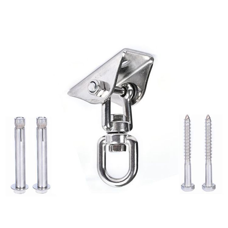 Amazon 304 Acero inoxidable swing gancho fijo placa colgante silla hamaca accesorios 360 giratorio gancho fijo