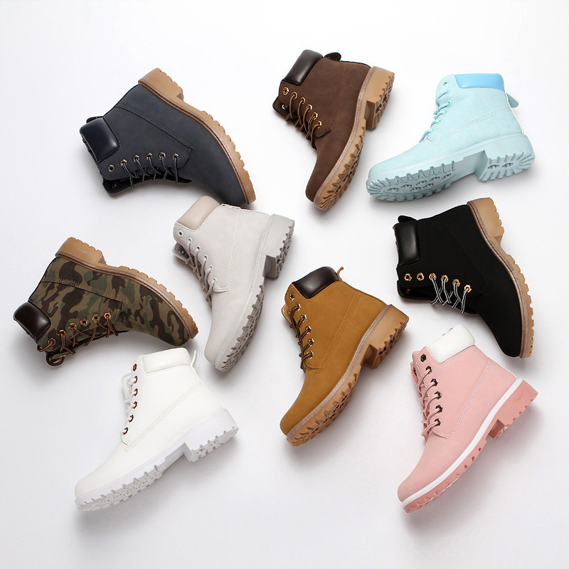 Foreign Trade Popular Women's Martin Boots Pink Velvet Warm Cotton Shoes Flats Large Size High Top Men's Shoes Couple Shoes Wholesale