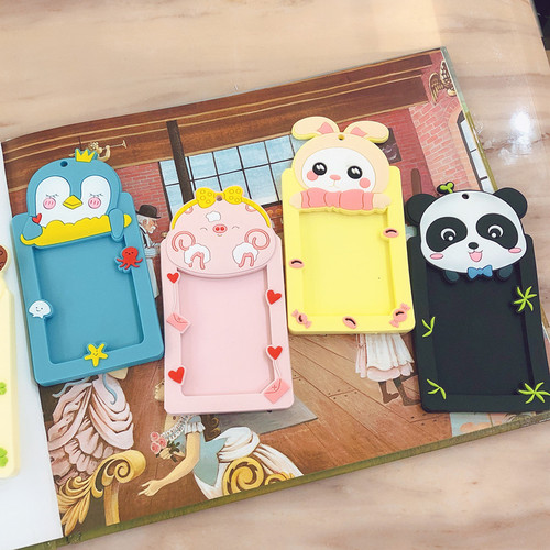 Bus card holder three-dimensional silicone access control cute student halter neck cartoon card holder card bag with lanyard can add LOGO