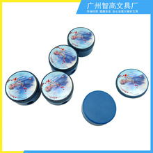 厂家定 制圆形带盖塑料单孔卷笔刀 创意卡通镭射贴纸卷笔刀 笔刨