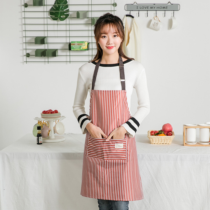 Fabricante delantal ventilador shengpai engrosada doble capa impermeable Comercio exterior coreano princesa delantal regalo personalizado publicidad delantal bolsillo de la cocina