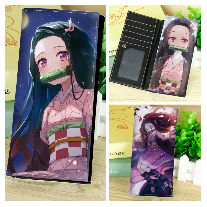 Длинный игровой кошелек с аниме, печатные дизайны персонажей, окно для ID и карманы для карт, 0.14 кг