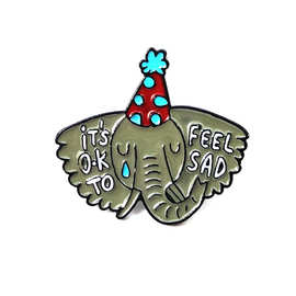 Wish创意新款流泪的长鼻大象滴油胸针饰品 It's ok to feel sad