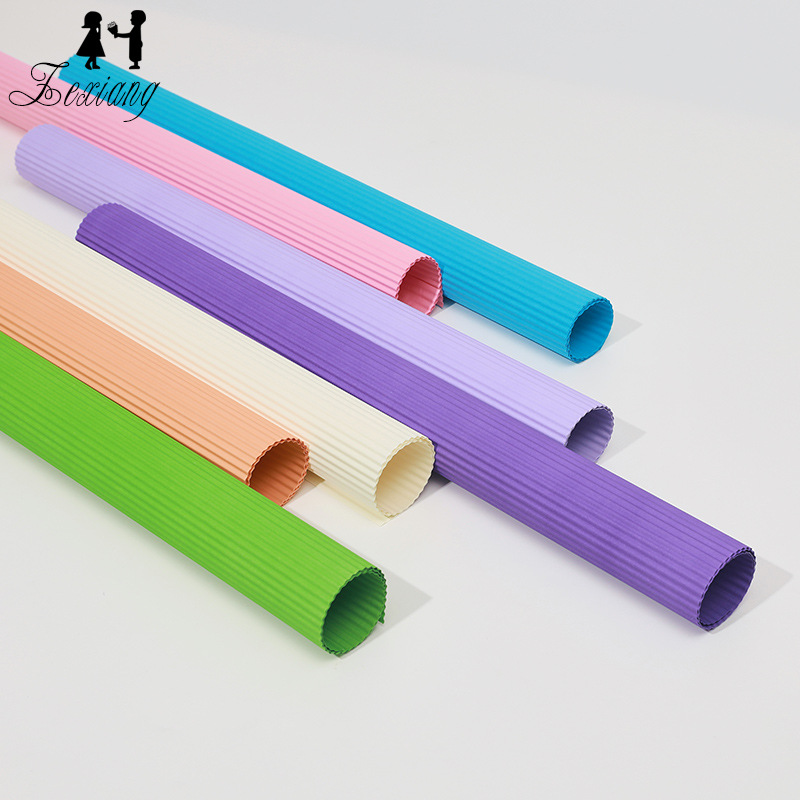 泽祥 单色瓦楞纸鲜花包装纸批发 素色干花卡通花束包花纸花店用品