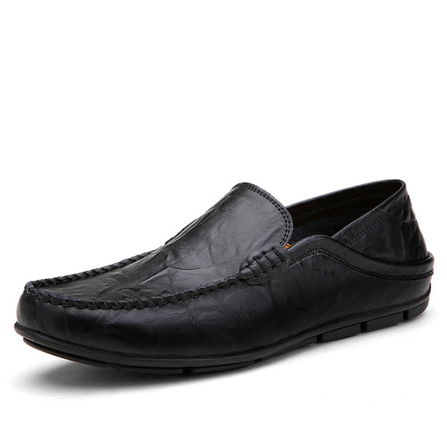 Autumn and winter British genuine leather bean shoes, soft leather shoes, trendy and popular casual driving lazy shoes, heel can be stepped on driving shoes