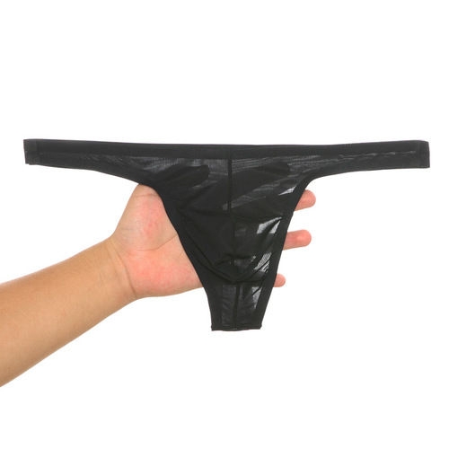 Manufacturer wholesale men's seamless thong thin Japanese style simple translucent U protruding buttocks breathable underwear export