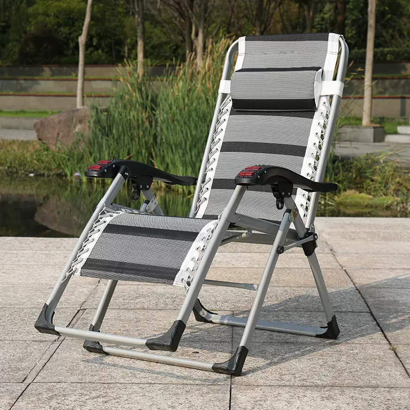 折叠躺椅午睡豪华躺椅办公室午休椅靠椅户外休闲家用特斯林沙滩椅