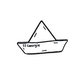 折纸滴油胸针饰品 SS Georgie 玩具折纸船徽章 背包外套装饰