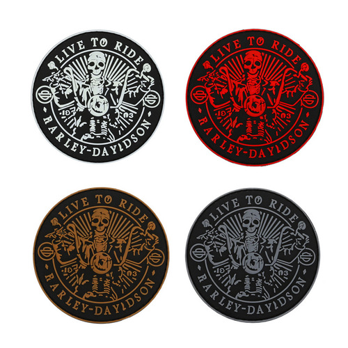 Motorcycle personalized Velcro patch Harley skull logo PVC armband luminous